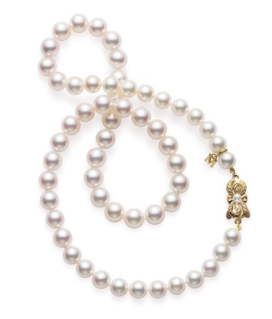 Akoya Cultured Pearl Cherry Blossom Pendant with Diamonds