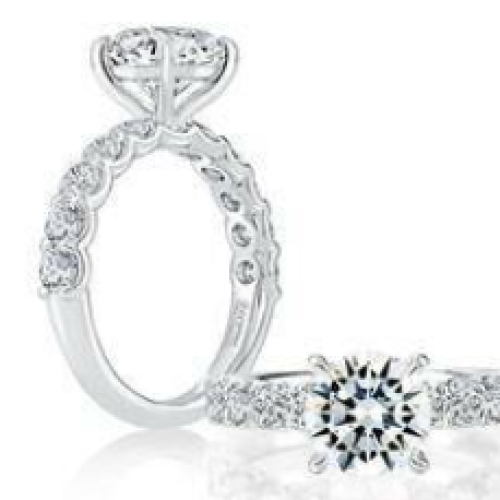 A. JAFFE U PRONG DIAMOND ENGAGEMENT RING