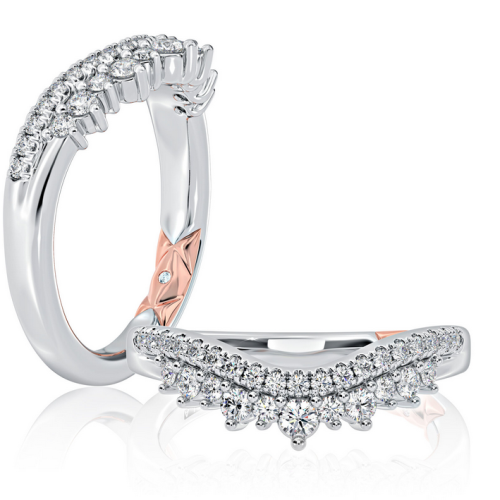 A. JAFFE CHEVRON DIAMOND WEDDING BAND