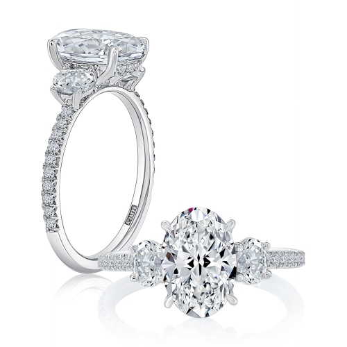 A. JAFFE THREE STONE DIAMOND ENGAGEMENT RING