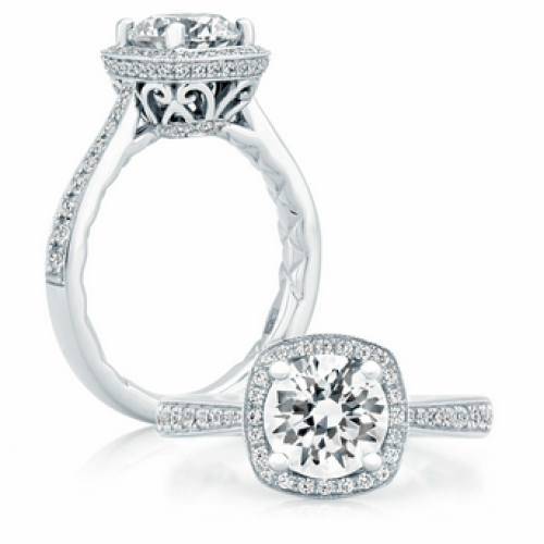 A. JAFFE HALO DIAMOND ENGAGEMENT RING