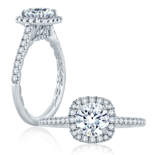 A. JAFFE HALO DIAMOND ENGAGEMENT RING