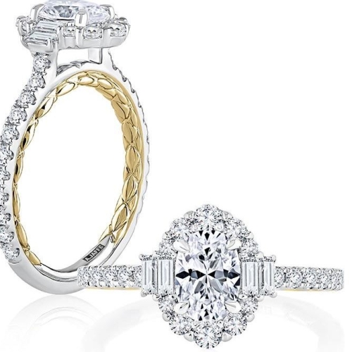 A. JAFFE DIAMOND HALO  ENGAGEMENT RING