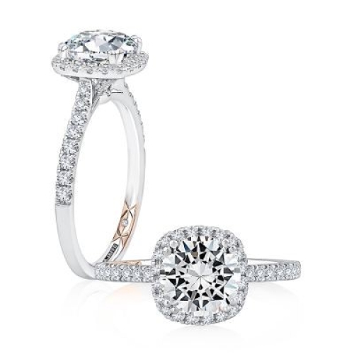 A. JAFFE CUSHION HALO ENGAGEMENT RING