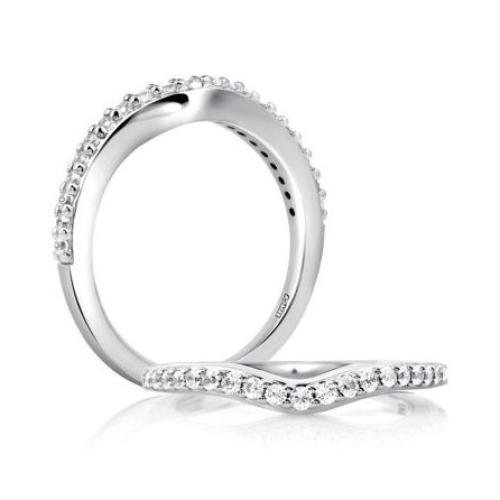 A. JAFFE CURVED DIAMOND WEDDING BAND