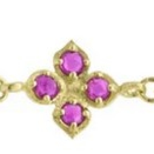 ADEL CHEFRIDI FLORAL CHARM RUBY BRACELET