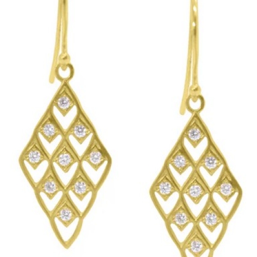 ADEL CHEFRIDI LACE DIAMOND EARRINGS