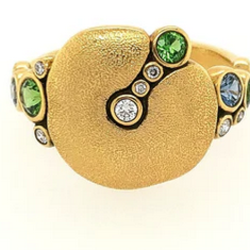 ALEX SEPKUS APPLE DIAMOND AND GEMSTONE RING