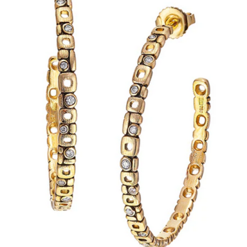 ALEX SEPKUS MICRO WINDOW LARGE HOOP EARRINGS