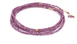 ANNE SPORTUN PINK GARNET WRAP BRACELET- NECKLACE