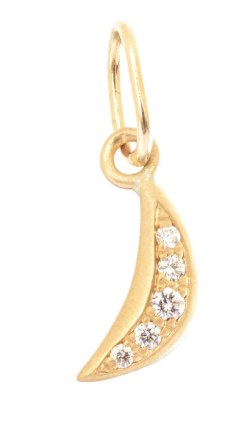 ANNE SPORTUN TINY DIAMOND CRESCENT MOON CHARM