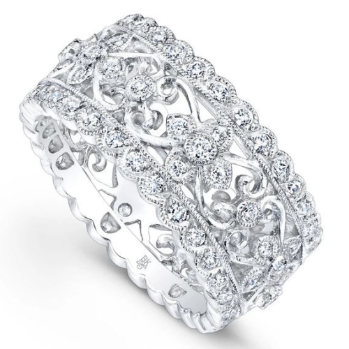 BEVERLY K PLATINUM DIAMOND WEDDING  RING