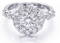 CHRISTOPHER DESIGNS HALO STYLE DIAMOND ENGAGEMENT RING