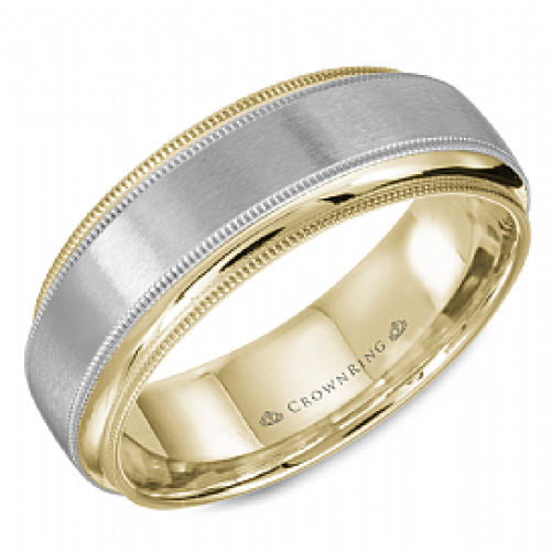 CROWN RING GENTLEMANS WEDDING BAND