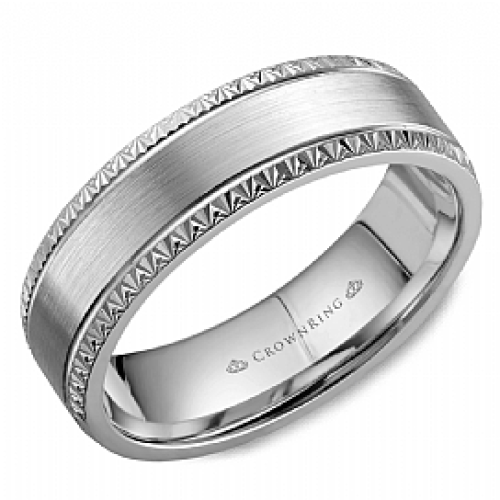 CROWN RING GENTLEMANS WEDDING BAND