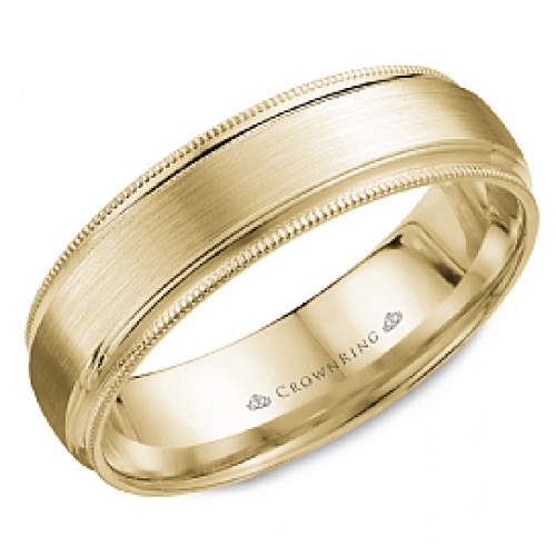 CROWN RING GENTLEMANS WEDDING BAND