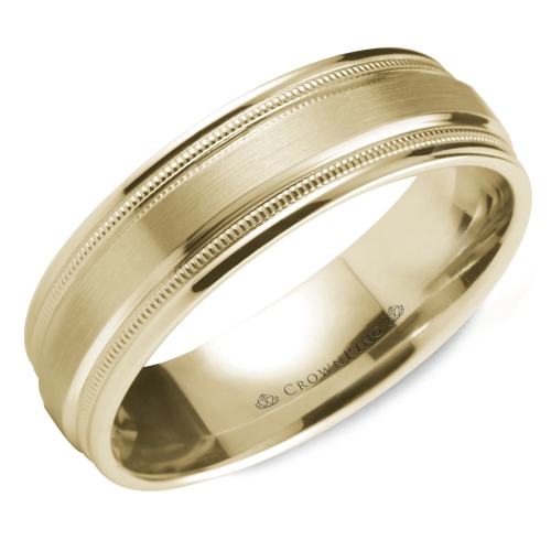 CROWN RING GENTLEMANS WEDDING BAND