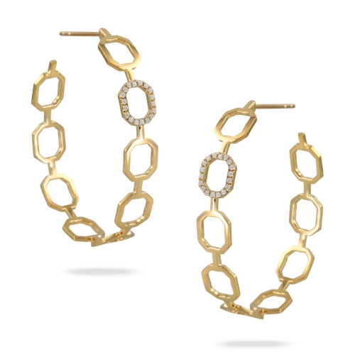 DOVES FIBANACCI DIAMOND GEOMETRIC HOOP EARRINGS