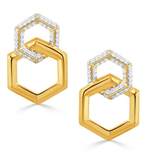 DOVES DIAMOND OCTAGON EARRINGS