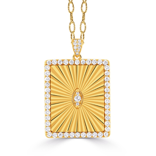 DOVES HELIOS DIAMOND MEDALLION PENDANT AND CHAIN