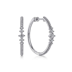 GABRIEL AND CO FASHION LUSSO DIAMOND HOOP EARRINGS