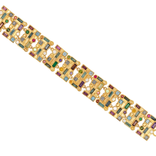 GURHAN GOLD EMBRACE  KLIMPT MULTI GEMSTONE BRACELET