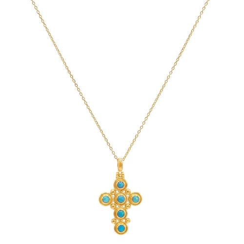 GURHAN GOLD OPAL CROSS PENDANT