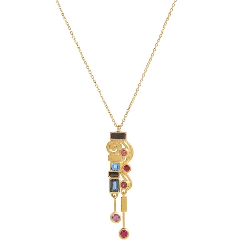 GURHAN GOLD KLIMPT MULTI  GEMSTONE PENDANT