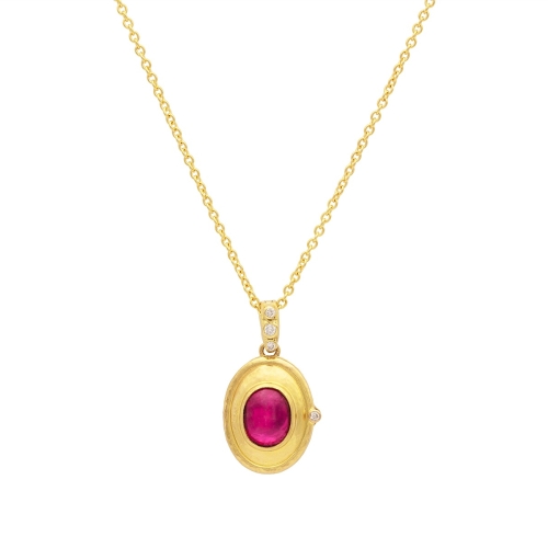 GURHAN GOLD ONE OF A KIND PINK TOURMALINE LOCKET PENDANT