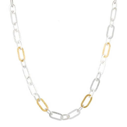 GURHAN SILVER MANGO LINK NECKLACE- 36 IN