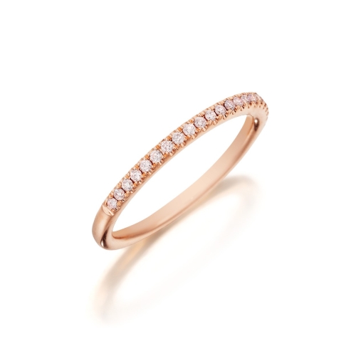 HENRI DAUSSI NATURAL PINK DIAMOND STACKABLE BAND