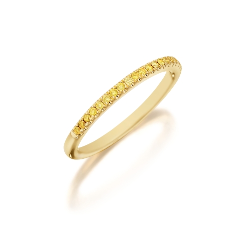 HENRI DAUSSI NATURAL FANCY YELLOW  DIAMOND STACKABLE BAND