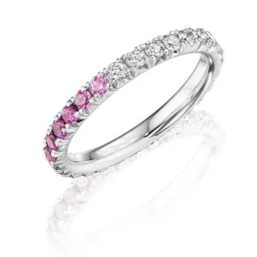 HENRI DAUSSI PINK HOMBRE SAPPHIRE AND DIAMOND BAND