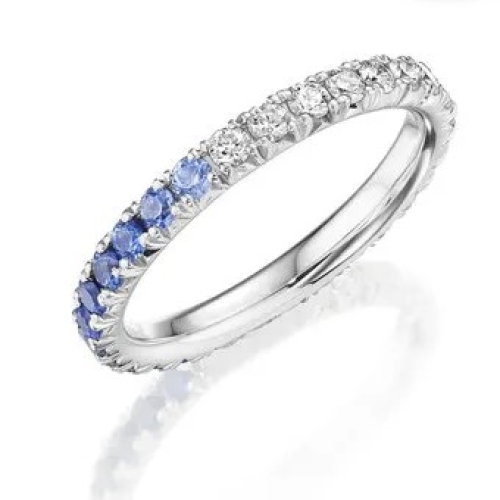 HENRI DAUSSI BLUE HOMBRE SAPPHIRE AND DIAMOND BAND