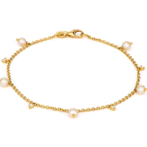 JUDE FRANCES PROVENCE DIAMOND AND PEARLS BRACELET