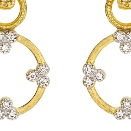 JUDE FRANCES PROVENCE CHAMPAGNE OPEN CIRCLE DIAMOND EARRING CHARMS