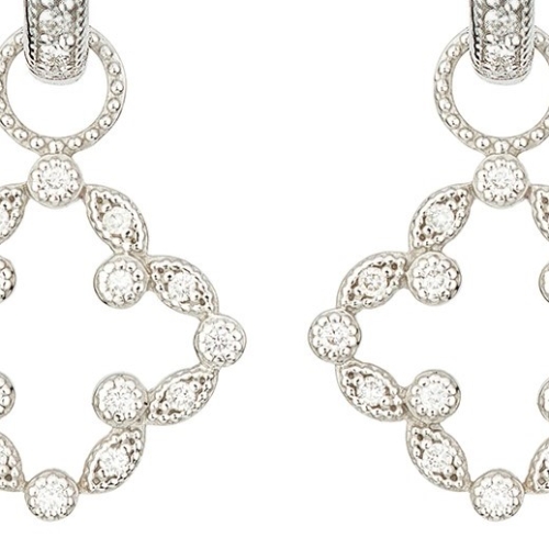 JUDE FRANCES PAVE OPEN CLOVER EARRING CHARMS