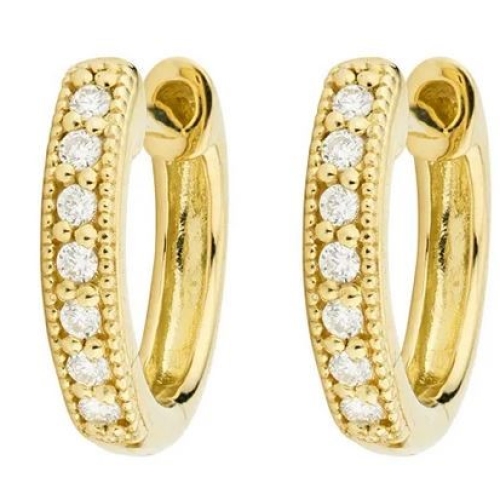 JUDE FRANCES DIAMOND HUGGIE EARRINGS