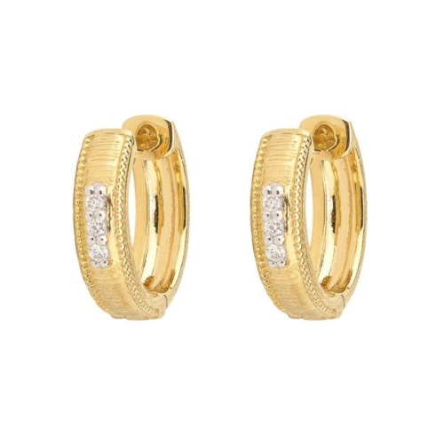 JUDE FRANCES LISSE DIAMOND HUGGIE EARRINGS