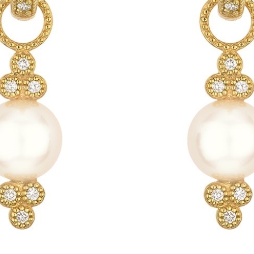 JUDE FRANCES PROVENCE PEARL AND DIAMOND EARRING CHARMS