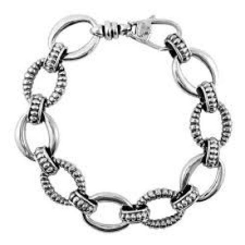 LAGOS SIGNATURE CAVIAR SMOOTH/FLUTED  LINK BRACELET