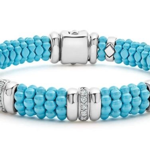 LAGOS BLUE CERAMIC CAVIAR BRACELET