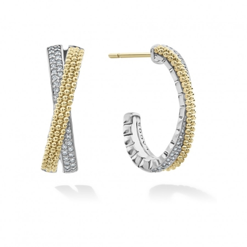 LAGOS LUX CAVIAR CROSSOVER HOOP EARRING