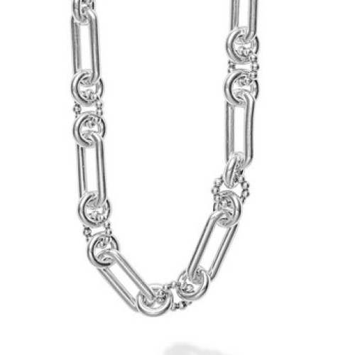 LAGOS SIGNATURE CAVIAR OPEN LINK TOGGLE NECKLACE