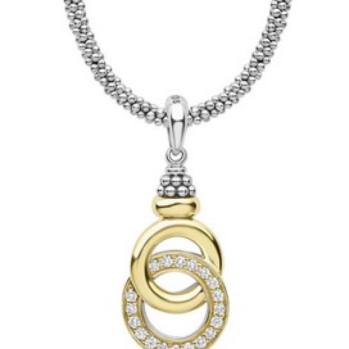 LAGOS SIGNATURE CAVIAR INTERLOCKING DIAMOND PENDANT