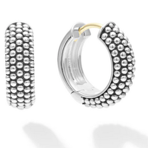 LAGOS SIGNATURE CAVIAR HUGGIE EARRINGS