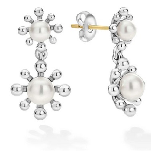 LAGOS LUNA PEARL FLEUR DROP EARRINGS