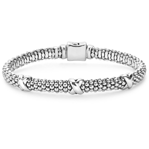 LAGOS EMBRACE SIGNATURE CAVIAR TRIPLE  X BRACELET