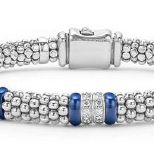 LAGOS BLUE CAVIAR DIAMOND STATION BRACELET