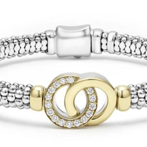 LAGOS SIGNATURE CAVIAR INTERLOCKING DIAMOND BRACELET